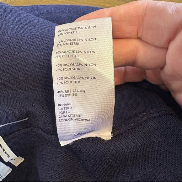 Urban Outfitters Navy Harem Pants Lounge Joggers Minimalist Coastal Knit Stripe - Picture 13 of 13